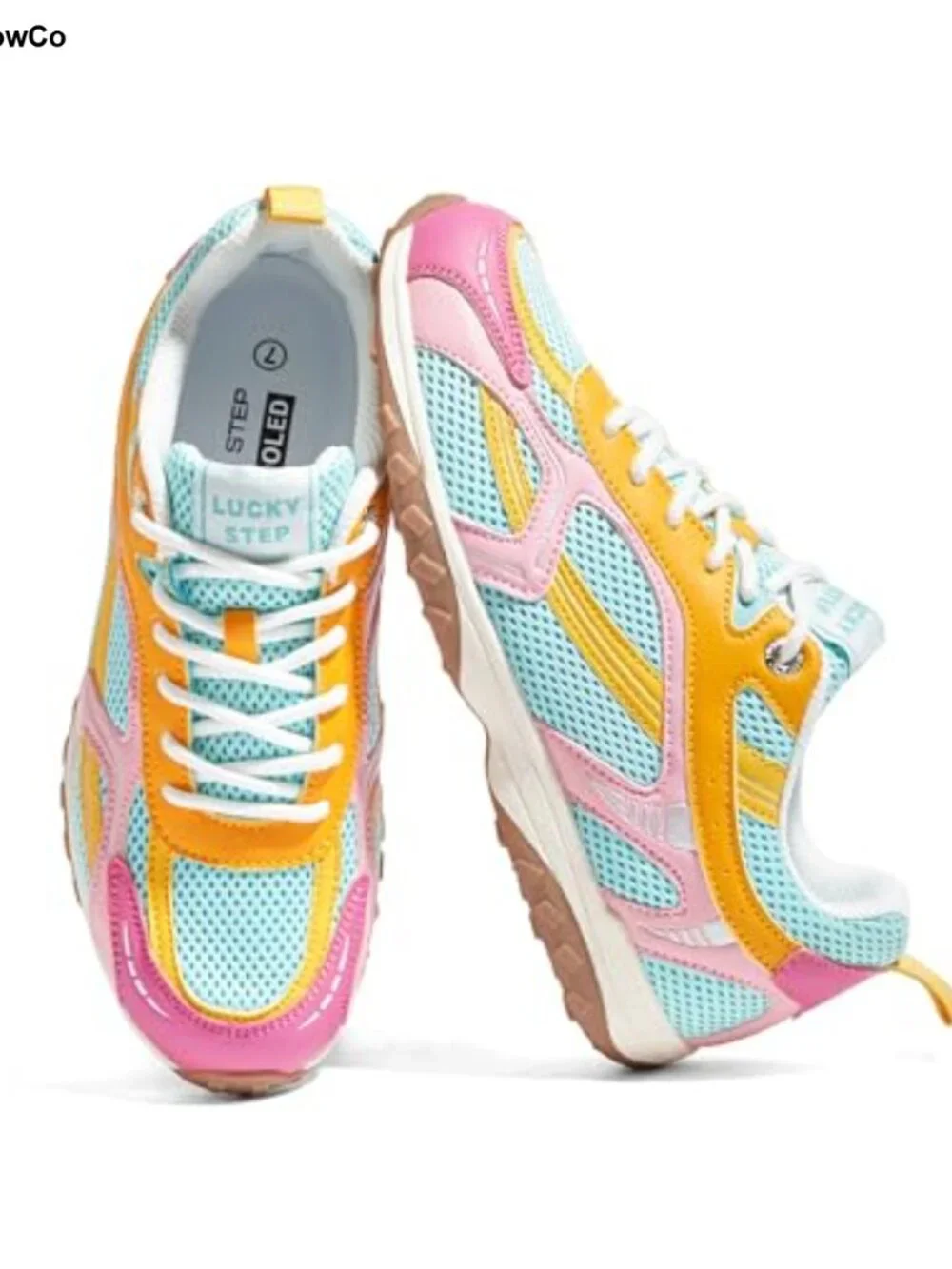 Women's Breathable Mesh Fashion Sneakers Non-Slip Lace-Up Athletic Shoes